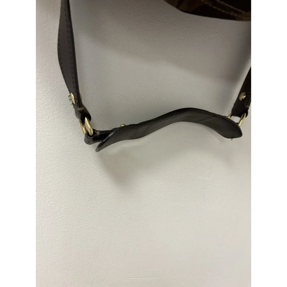 Coach Madison Sabrina Satchel Chocolate Brown Op Art Signature Shoulder Bag